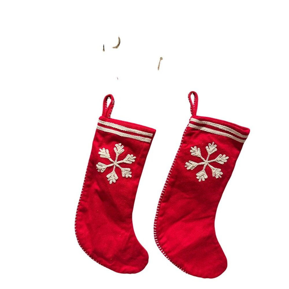 Wondershop target Red Christmas Stockings With White Snowflake Design